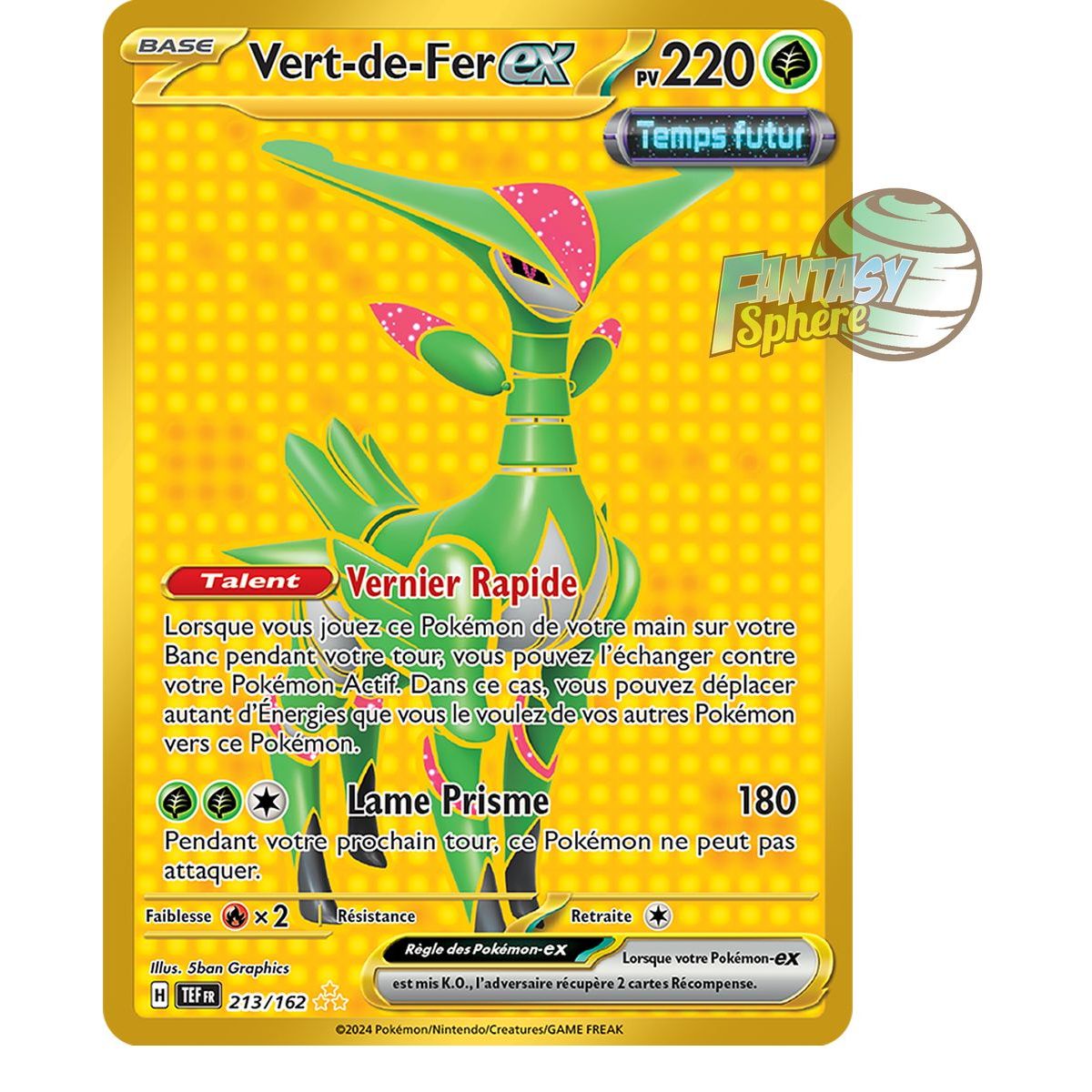 Item Vert-de-Fer EX - Secrete Rare 213/162 - Ecarlate et Violet Forces Temporelles