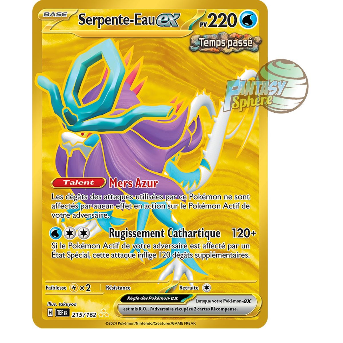 Item Serpente-Eau EX - Secrete Rare 215/162 - Ecarlate et Violet Forces Temporelles