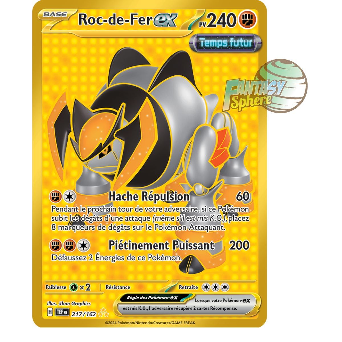 Item Roc-de-Fer EX - Secrete Rare 217/162 - Ecarlate et Violet Forces Temporelles