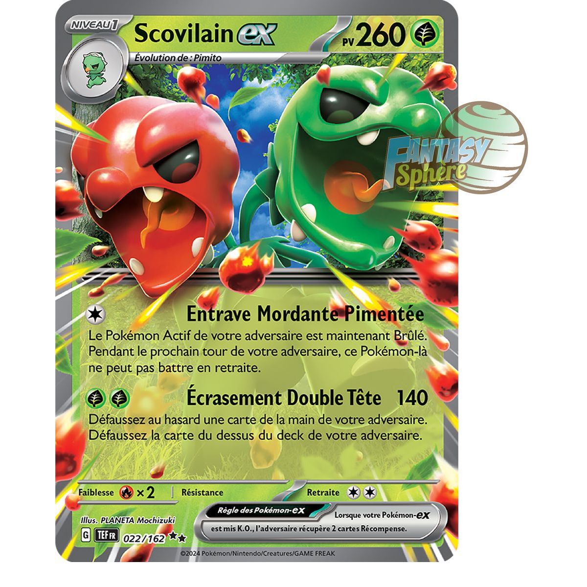 Scovilain EX - Double Rare 22/162 - Ecarlate et Violet Forces Temporelles