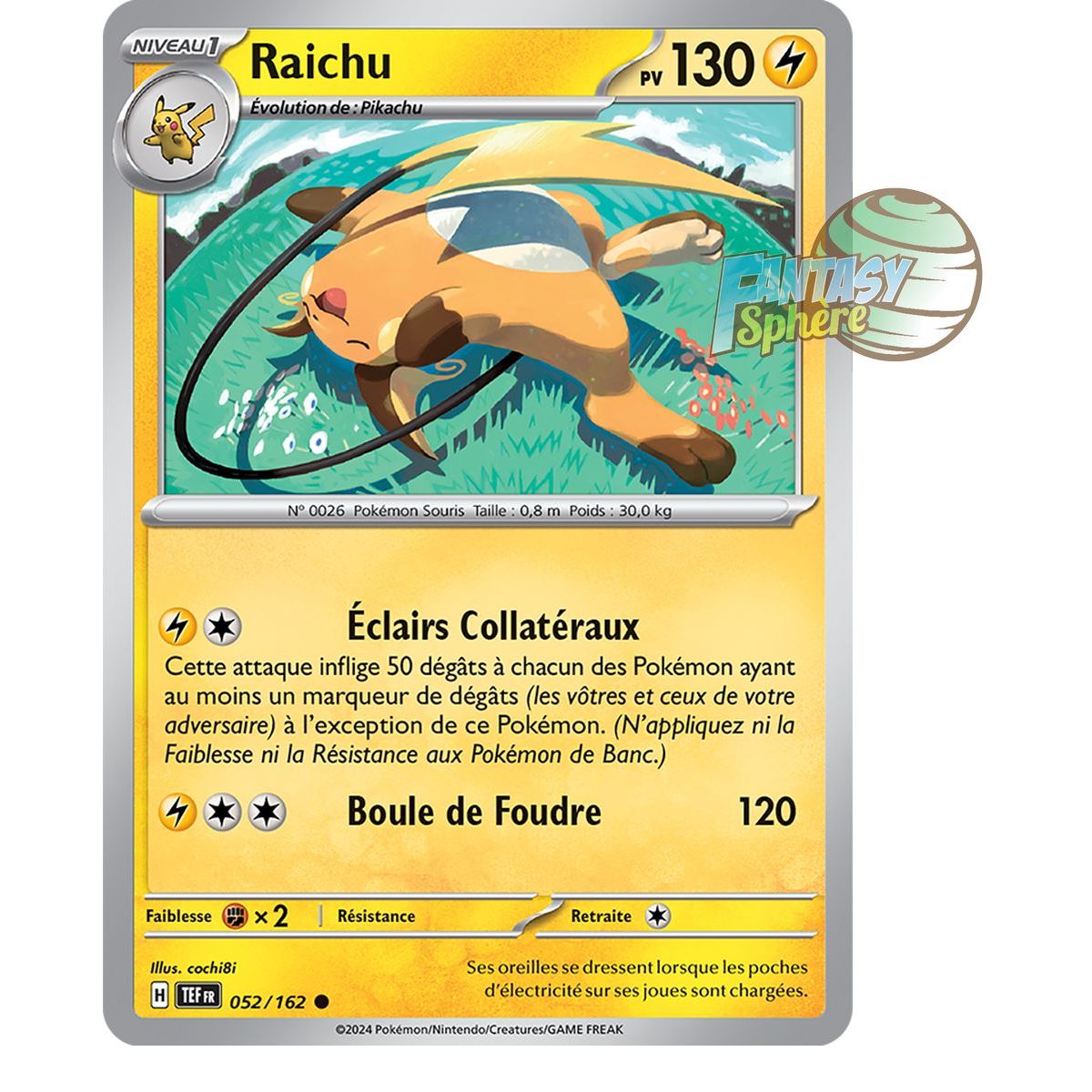 Item Raichu - Reverse 52/162 - Ecarlate et Violet Forces Temporelles