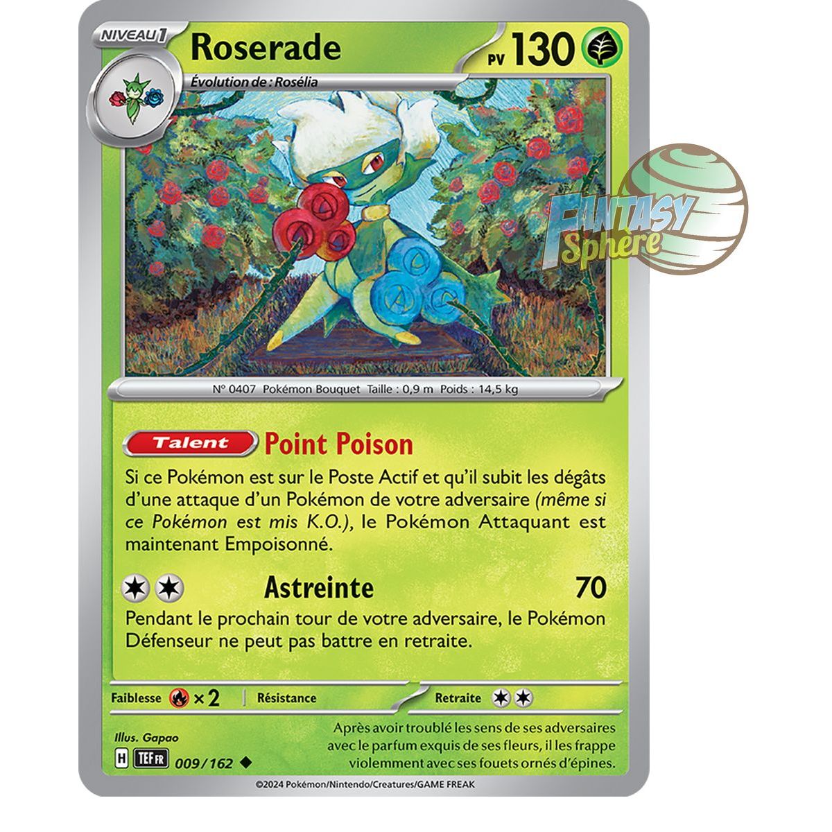 Roserade - Peu Commune 9/162 - Ecarlate et Violet Forces Temporelles