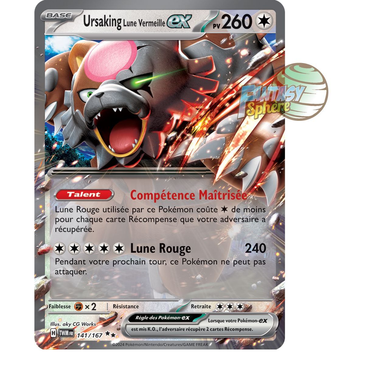 Ursaking Lune Vermeille-ex - Double Rare 141/167 - Ecarlate et Violet Mascarade Crépusculaire