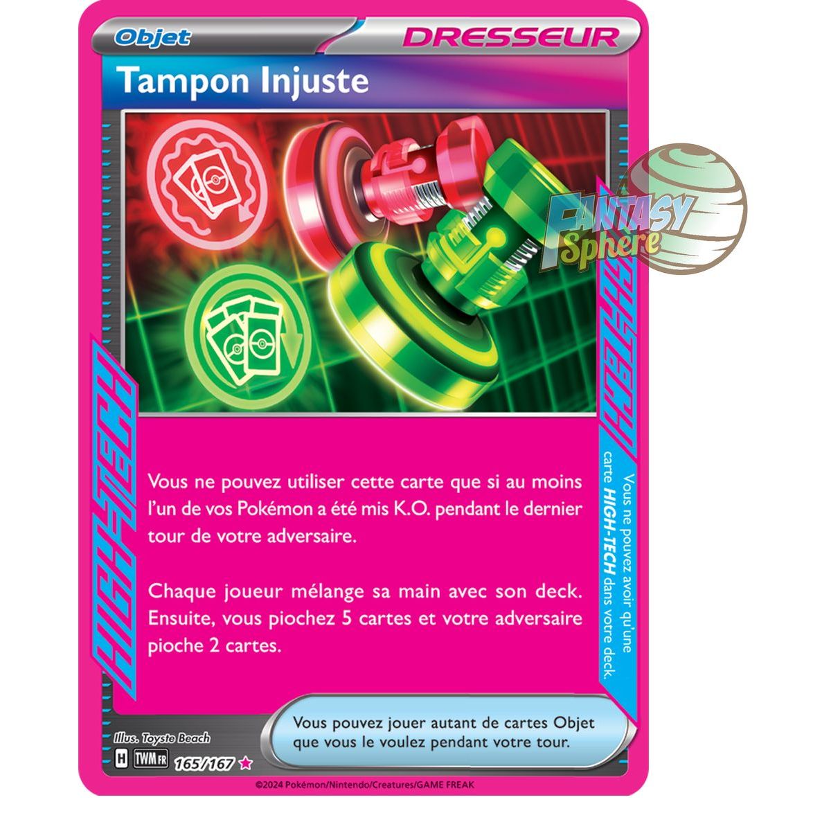 Item Tampon Injuste - ACE SPEC rare 165/167 - Ecarlate et Violet Mascarade Crépusculaire