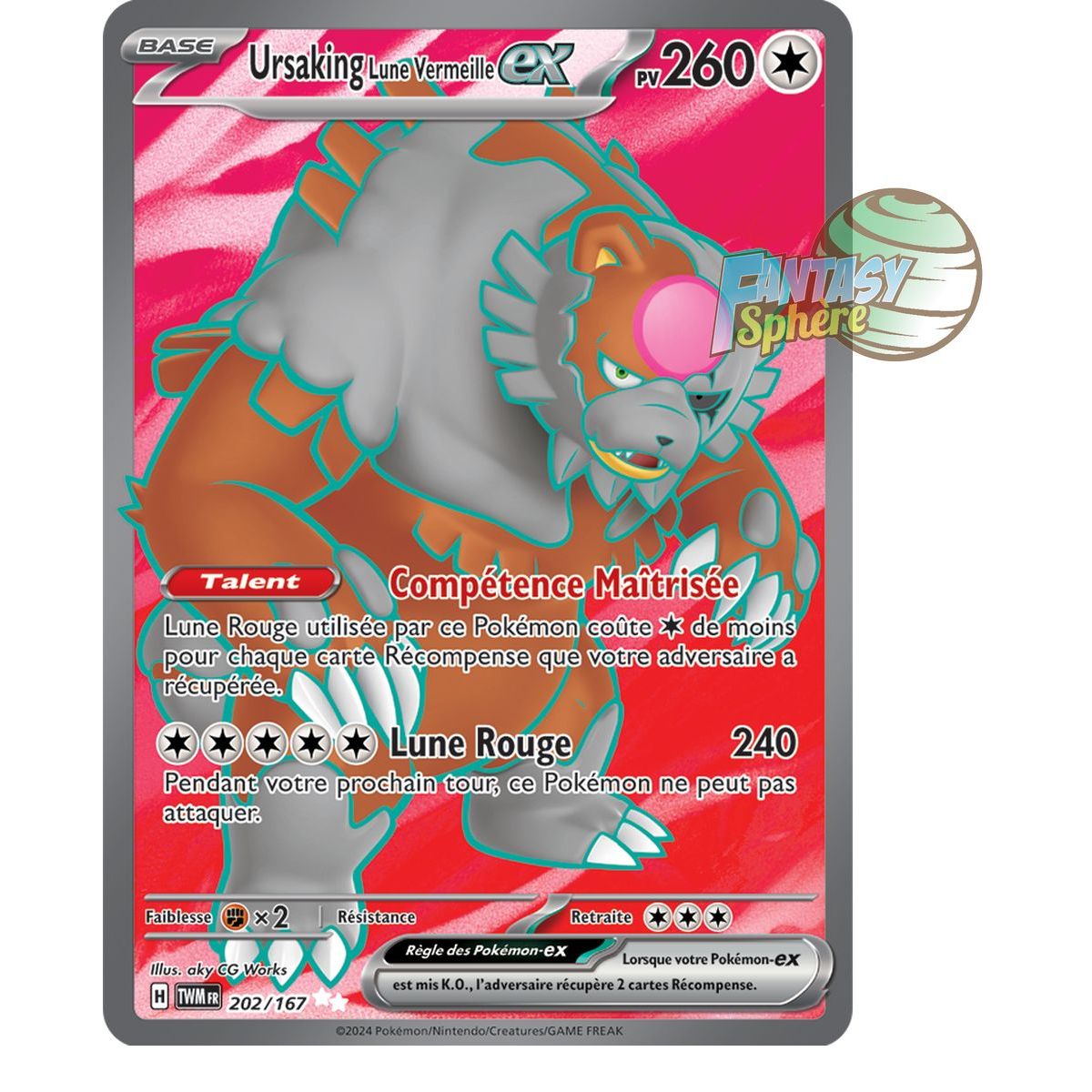 Item Ursaking Lune Vermeille-ex - Ultra Rare 202/167 - Ecarlate et Violet Mascarade Crépusculaire