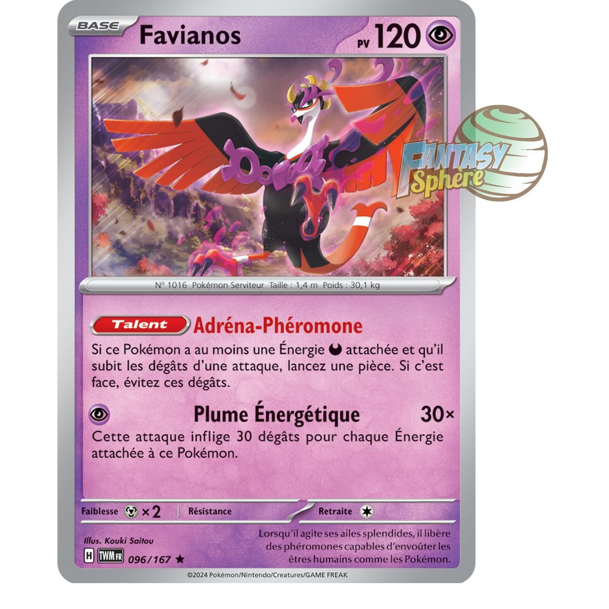 Item Favianos - Holo Rare 96/167 - Ecarlate et Violet Mascarade Crépusculaire