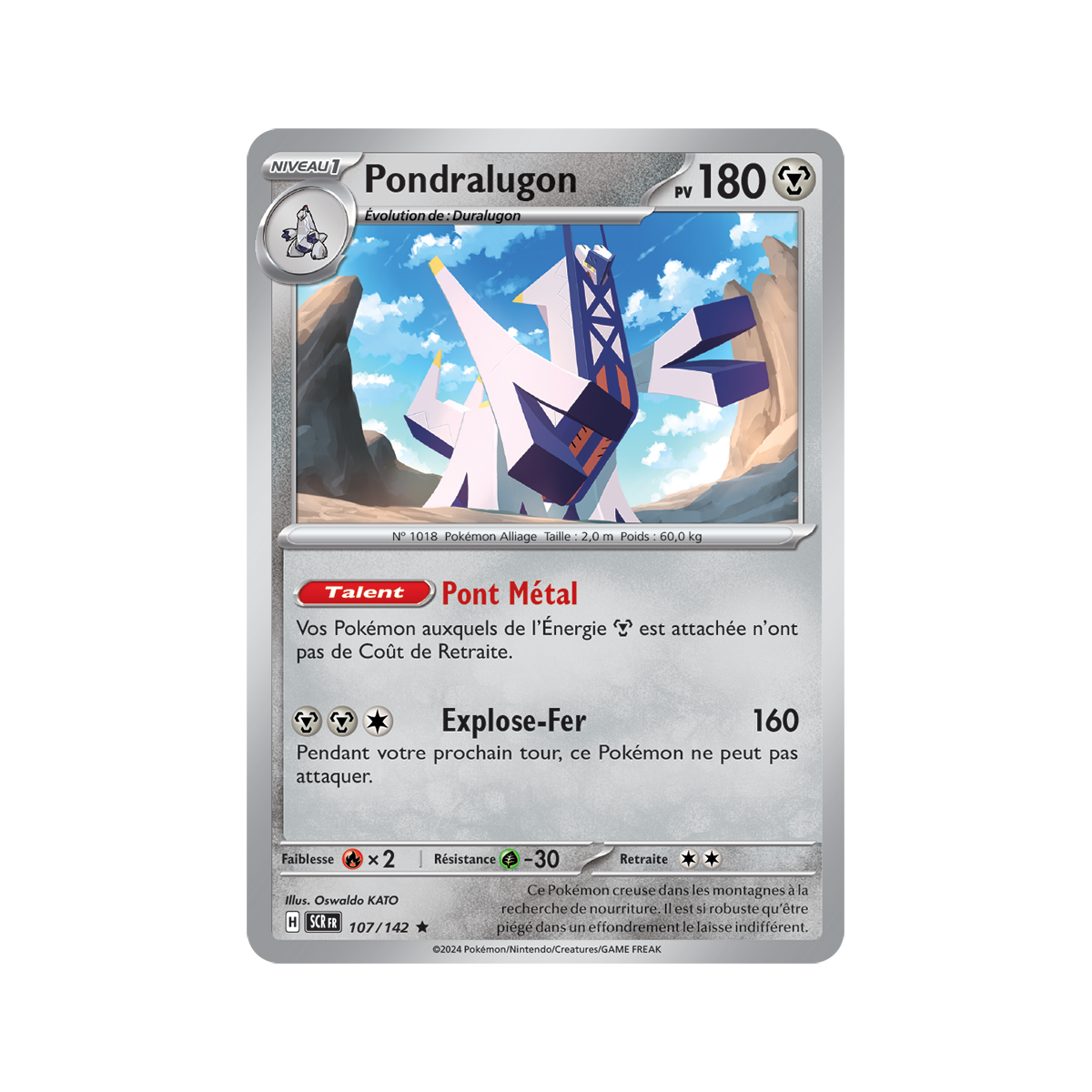 Pondralugon - Holo Rare 107/142 - Ecarlate et Violet Couronne Stellaire