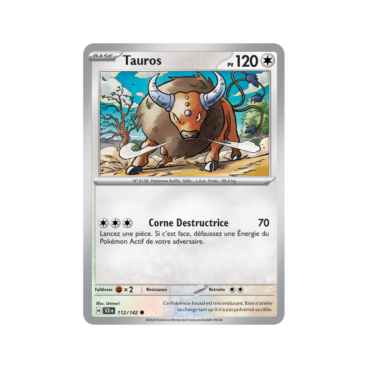 Tauros - Reverse 112/142 - Ecarlate et Violet Couronne Stellaire