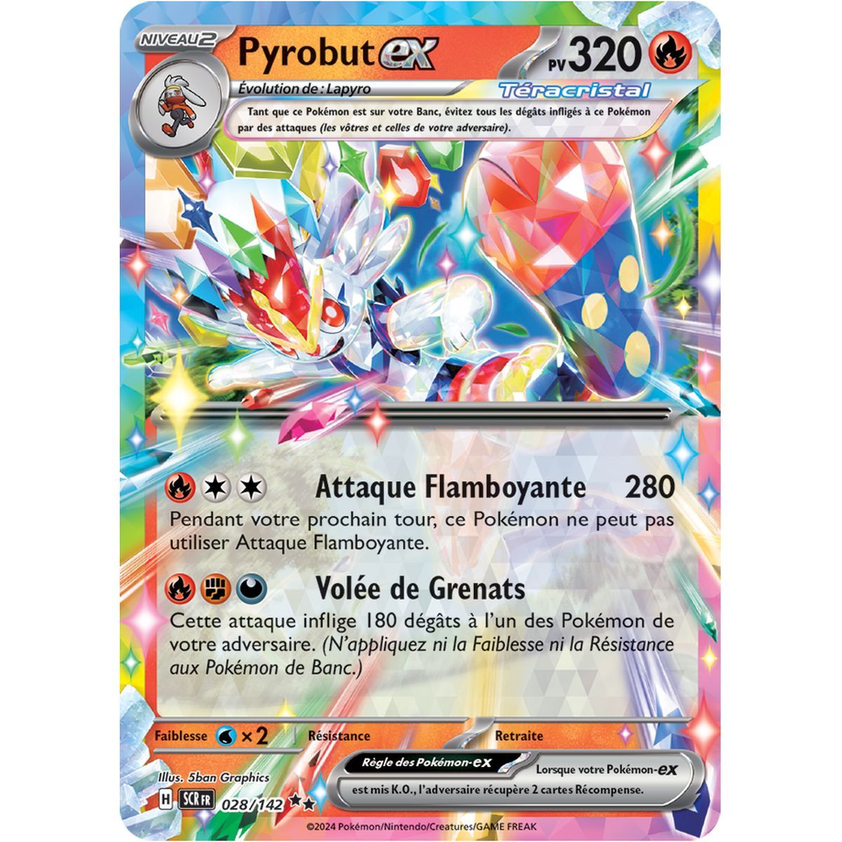 Pyrobut EX - Double Rare 28/142 - Ecarlate et Violet Couronne Stellaire