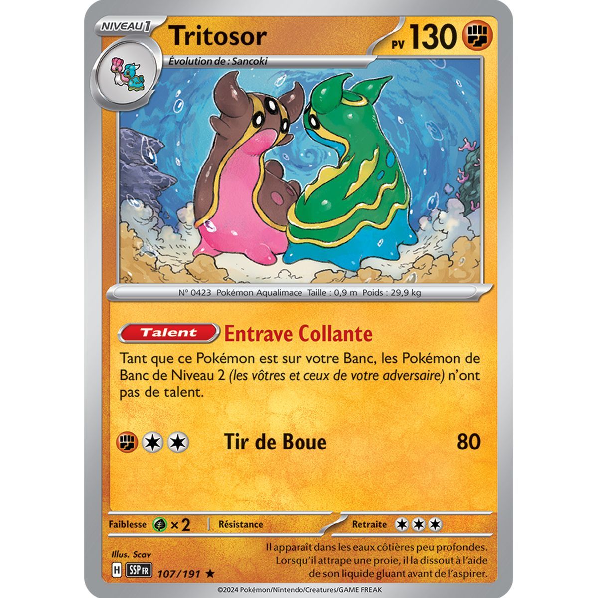 Tritosor - Holo Rare 107/191 - Ecarlate et Violet Etincelle Déferlante