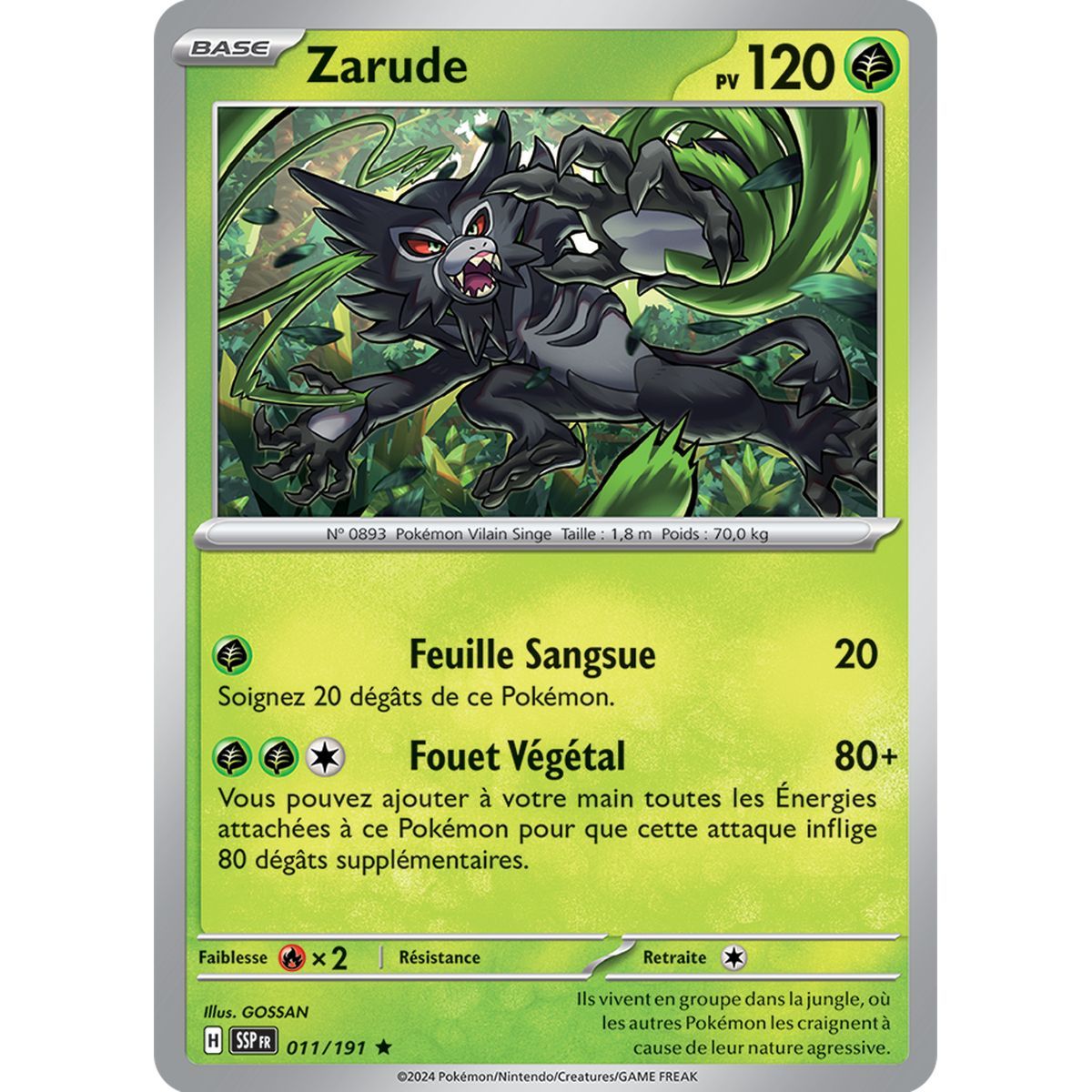 Zarude - Holo Rare 11/191 - Ecarlate et Violet Etincelle Déferlante