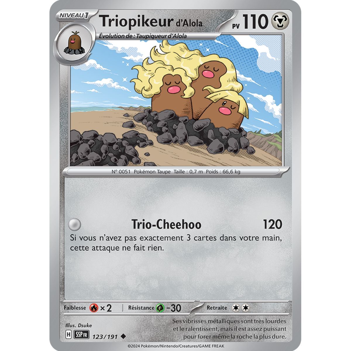 Triopikeur d’Alola - Reverse 123/191 - Ecarlate et Violet Etincelle Déferlante