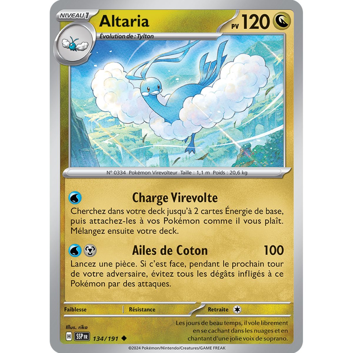 Altaria - Reverse 134/191 - Ecarlate et Violet Etincelle Déferlante