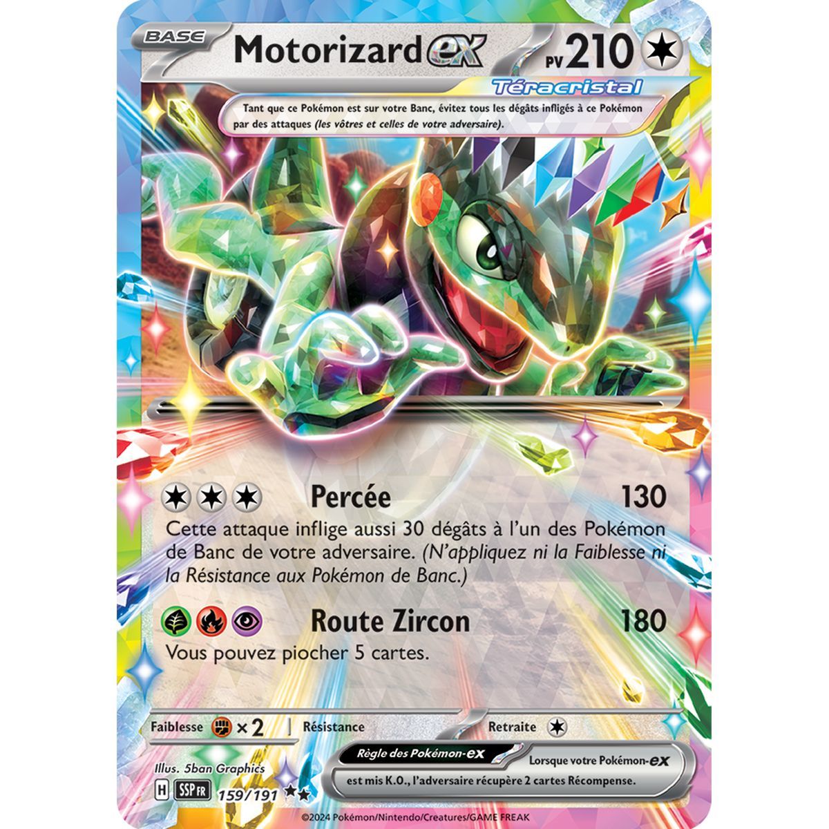 Motorizard-ex - Double Rare 159/191 - Ecarlate et Violet Etincelle Déferlante