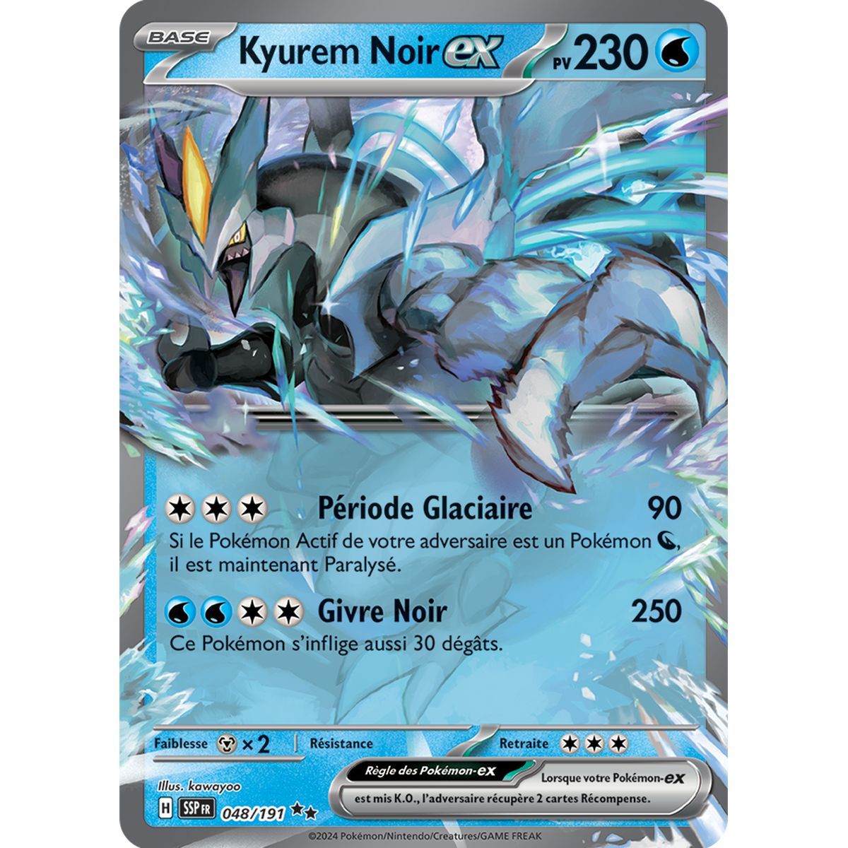 Kyurem Noir-ex - Double Rare 48/191 - Ecarlate et Violet Etincelle Déferlante