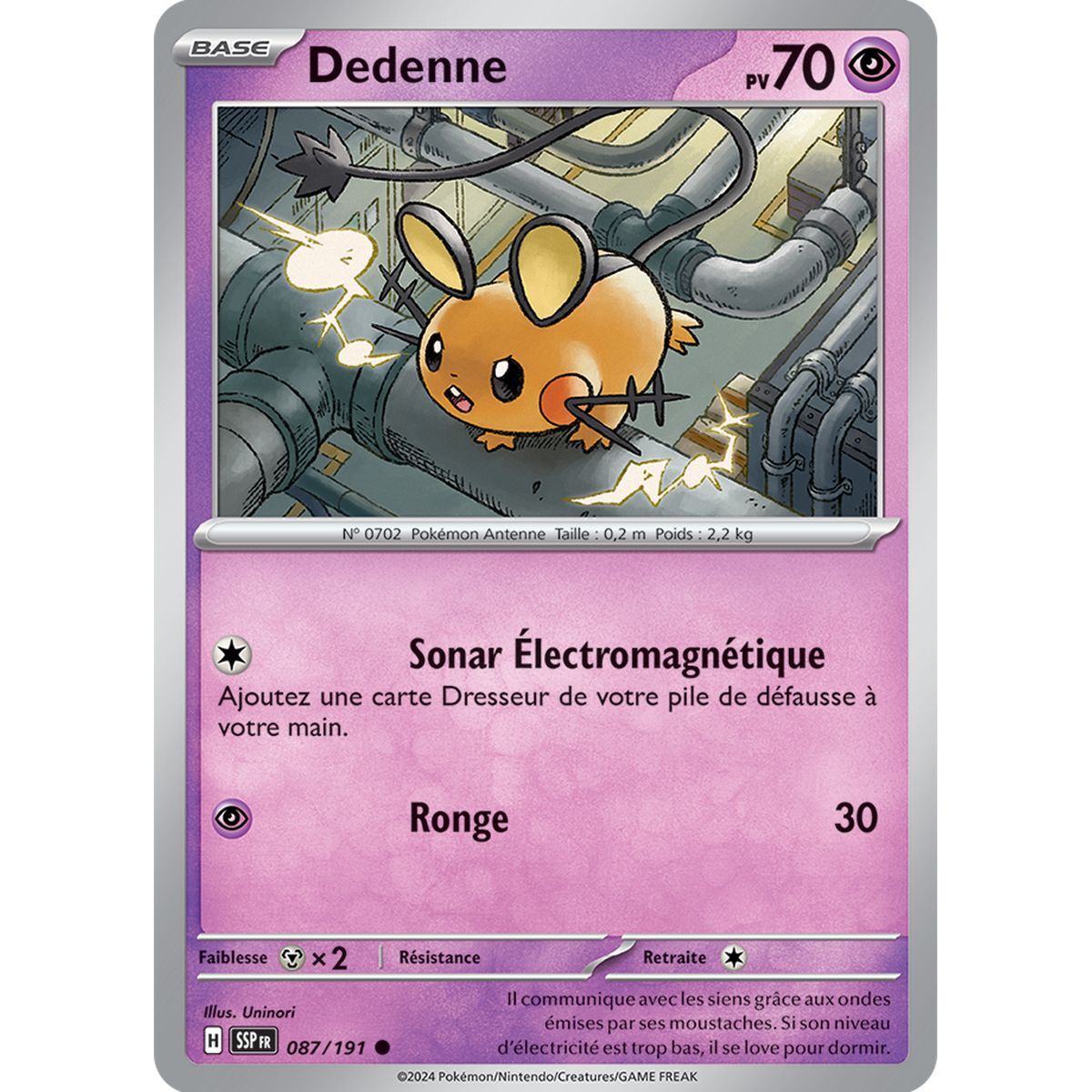 Dedenne - Reverse 87/191 - Ecarlate et Violet Etincelle Déferlante