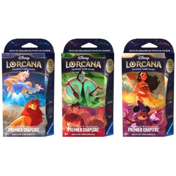 Disney Lorcana - Lot des 3 Deck de Demarrage - Set 1 - FR