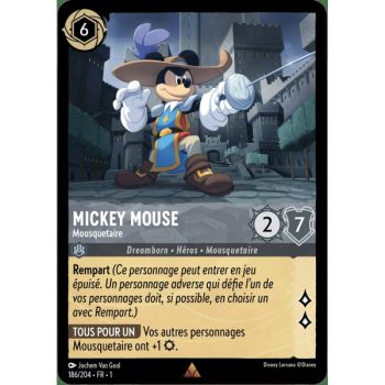 Item Mickey Mouse, Mousquetaire - 186/204 - FC - Premier Chapitre - Brillante - Premium - Français