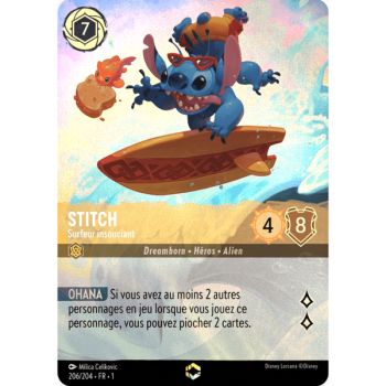 Item Stitch, Surfeur insouciant - 206/204 - FC - Premier Chapitre - Enchanté - Français