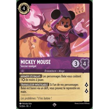 Item Mickey Mouse, Sorcier rénégat - 51/204 - FC - Premier Chapitre - Super Rare - Français