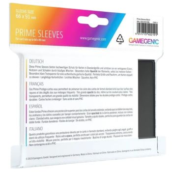 Gamegenic - 100 Prime Sleeves Noir - 66x91 Standard (100)