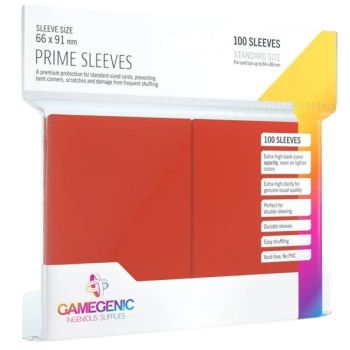 Gamegenic - 100 Prime Sleeves Red - 66x91 Standard (100)