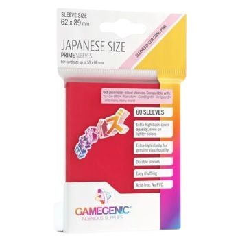 Gamegenic - Japanese Size - 60 Prime Sleeves Red - 62x89 Small (60)