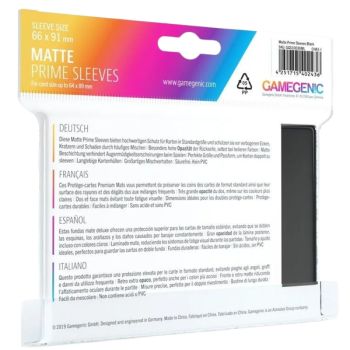 Gamegenic - Matte Prime Standard Sleeves - BLACK - 66x91 (100)