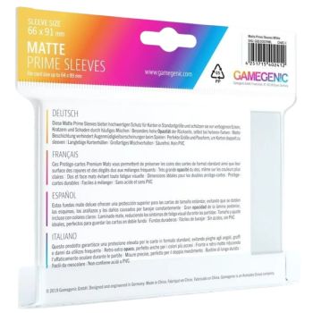 Gamegenic - Matte Prime Standard Sleeves - White - 66x91 (100)