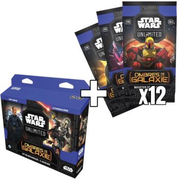 Item Star Wars Unlimited - Pack Nouveau Joueur - Kit de Démarrage Deck + 12 Boosters SW Unlimited : Les Ombres de la Galaxie - FR