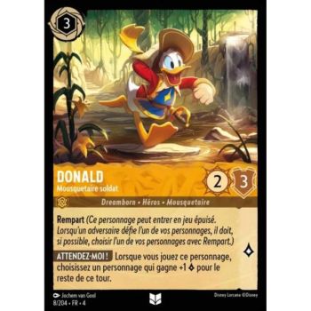 Item Donald, Mousquetaire soldat - 8/204 - URR - Le Retour d'Ursula - Brillante - Premium - Français