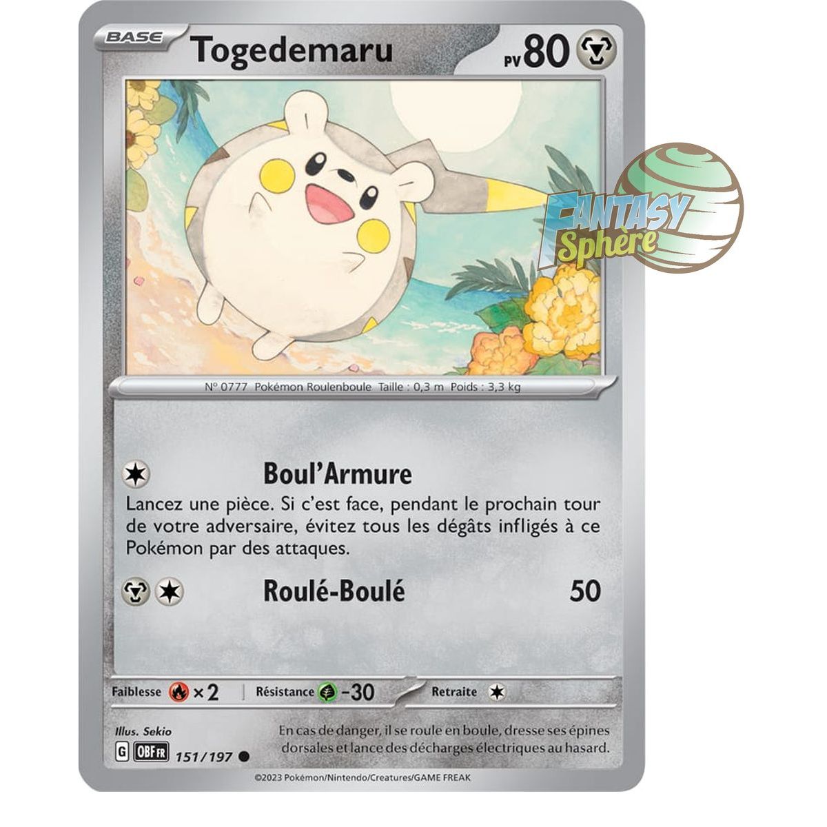 Item Togedemaru - Commune 151/197 - Ecarlate et Violet Flammes Obsidiennes