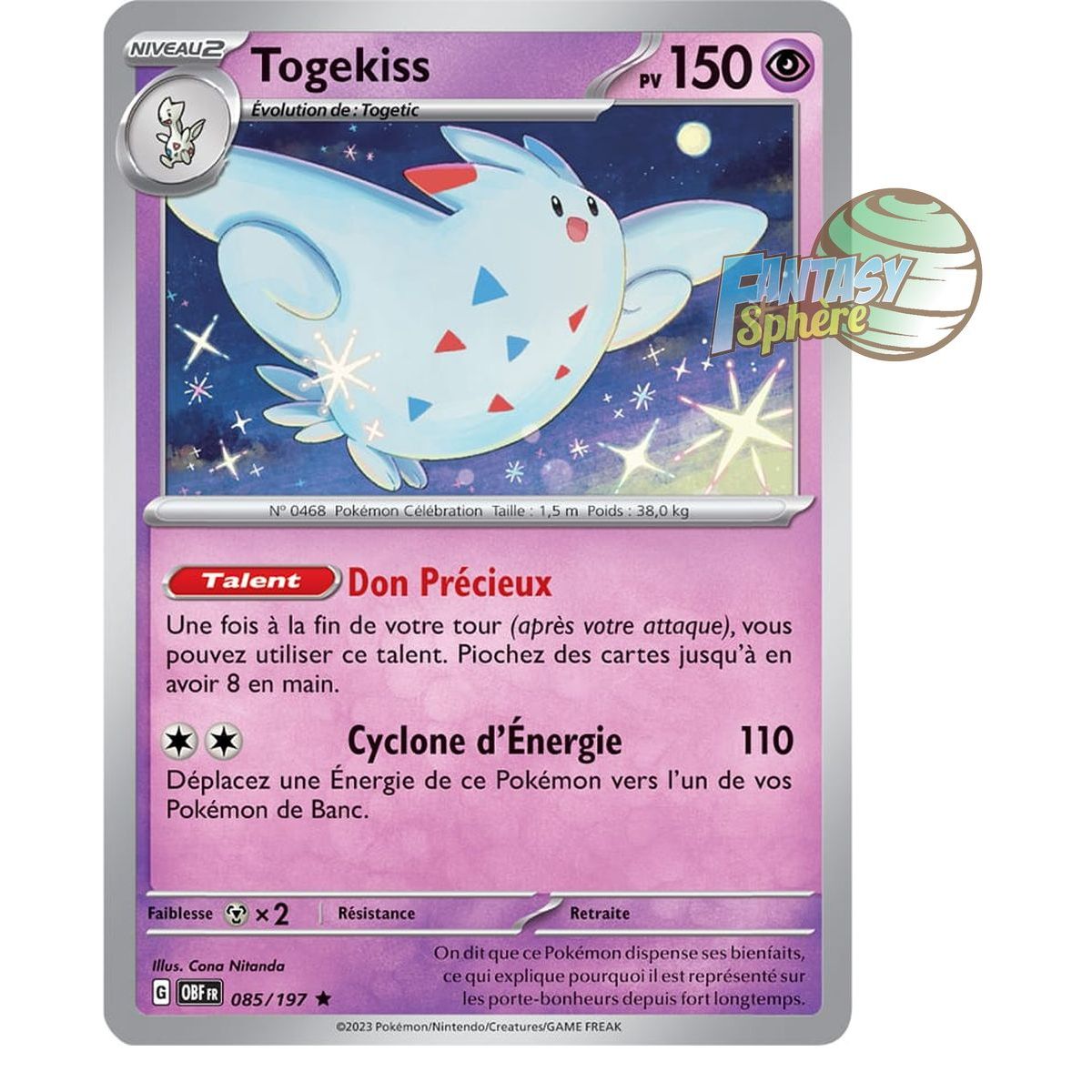 Togekiss - Holo Rare 85/197 - Ecarlate et Violet Flammes Obsidiennes