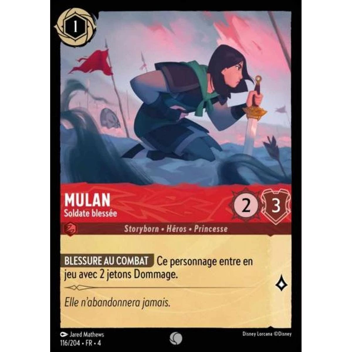 Item Mulan, Soldate blessée - 116/204 - URR - Le Retour d'Ursula - Brillante - Premium - Français