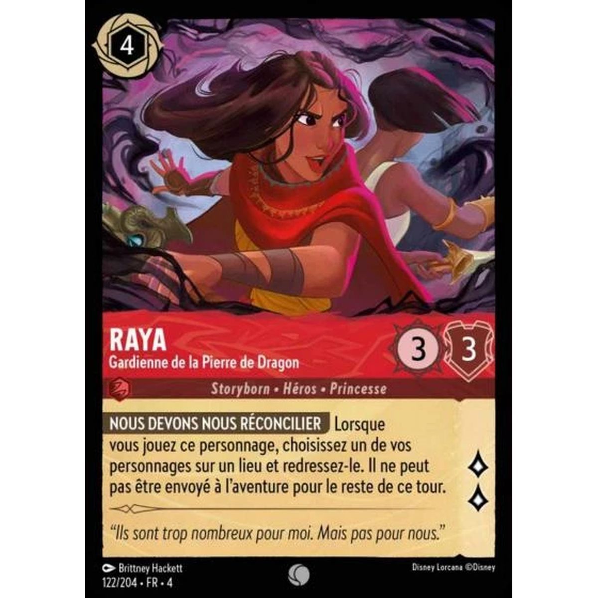 Raya, Gardienne de la Pierre de Dragon - 122/204 - URR - Le Retour d'Ursula - Brillante - Premium - Français