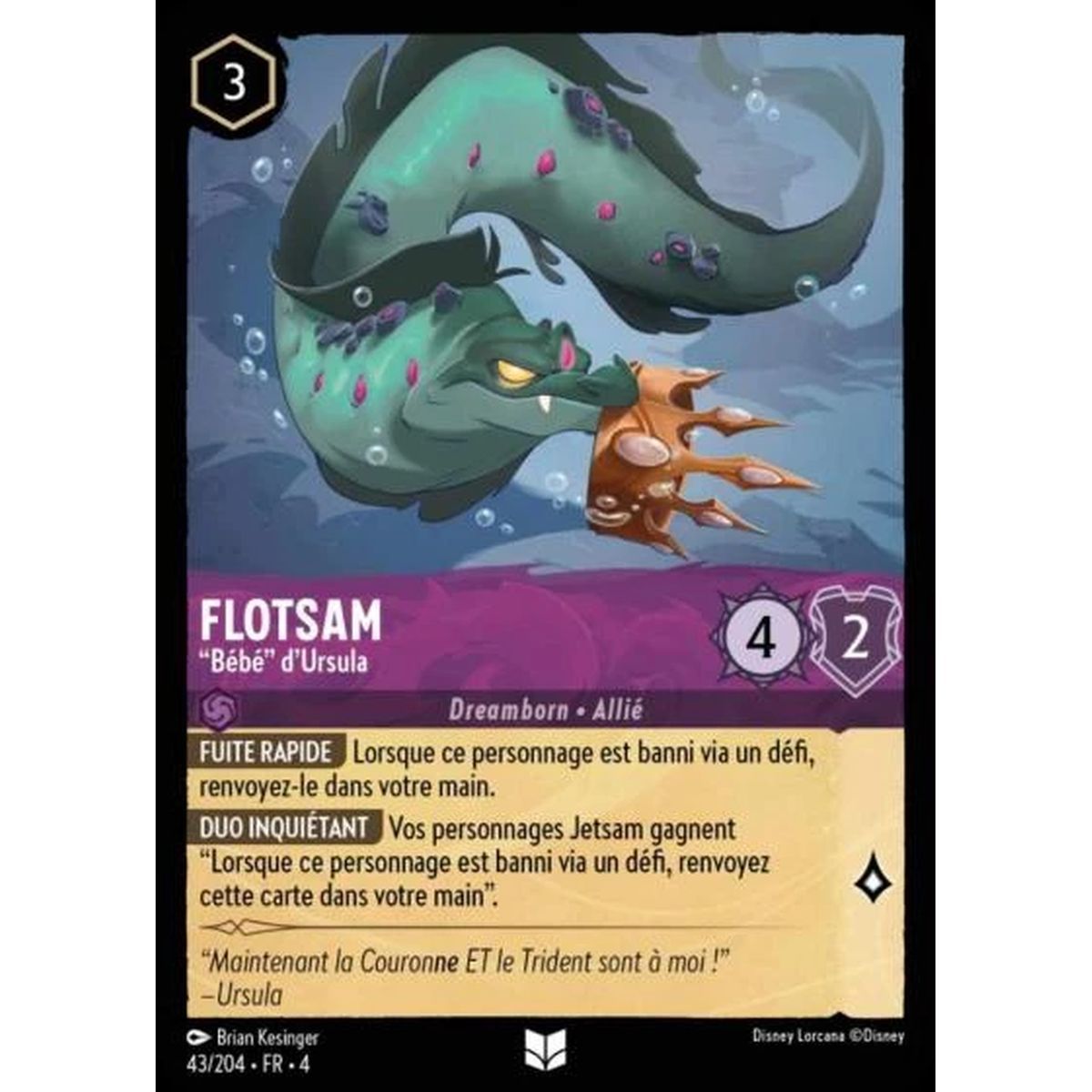 Flotsam, "Bébé" d'Ursula - 43/204 - URR - Le Retour d'Ursula - Brillante - Premium - Français