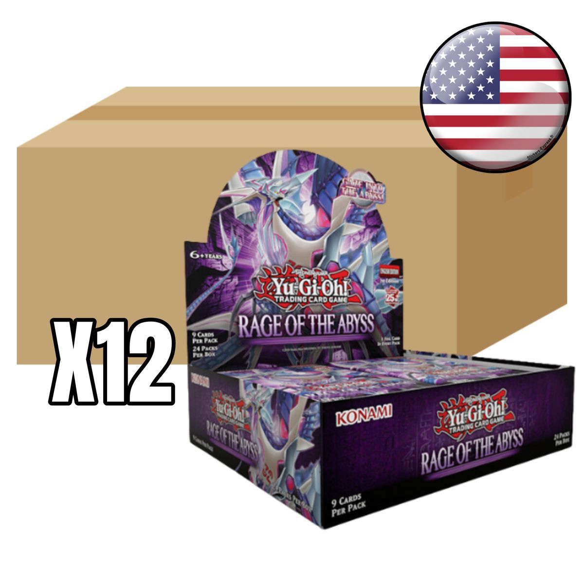 Yu-Gi-Oh! - Case de 12 Boîte de 24 Boosters -  La Rage des Abysses - US